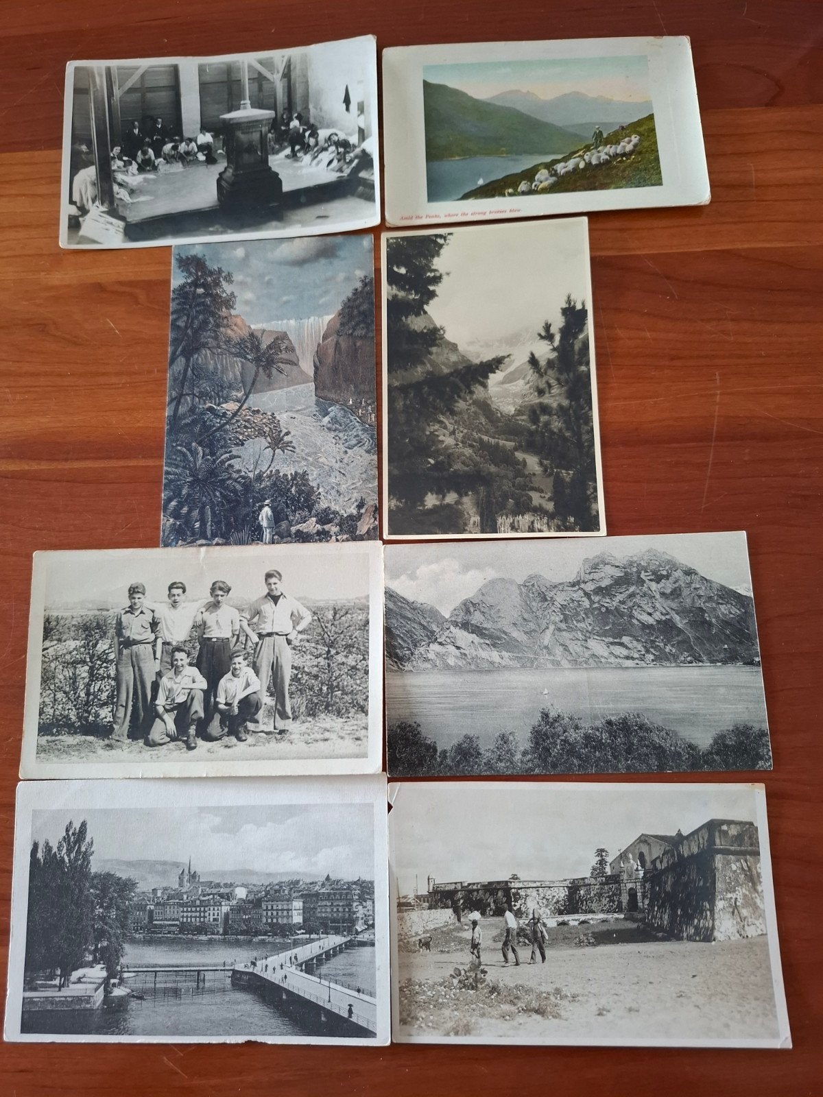 8 Oude Kaarten Begin 1900 locatie onbekend, Ophalen of Verzenden, Voor 1920, Gelopen