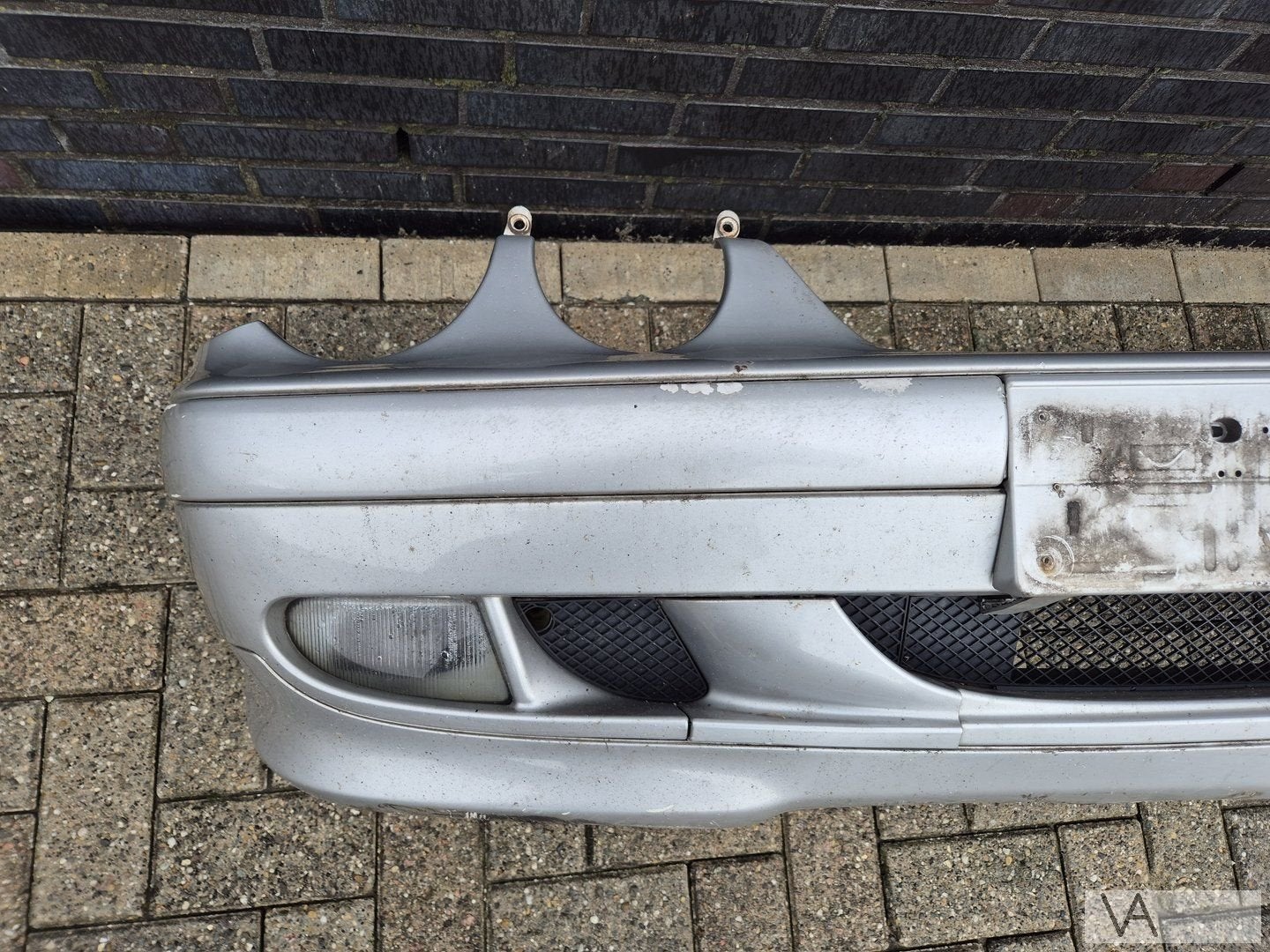 Mercedes CLK W208 1997 - 2003 voorbumper zilver facelift, Gebruikt, -, Voor, Ophalen of Verzenden
