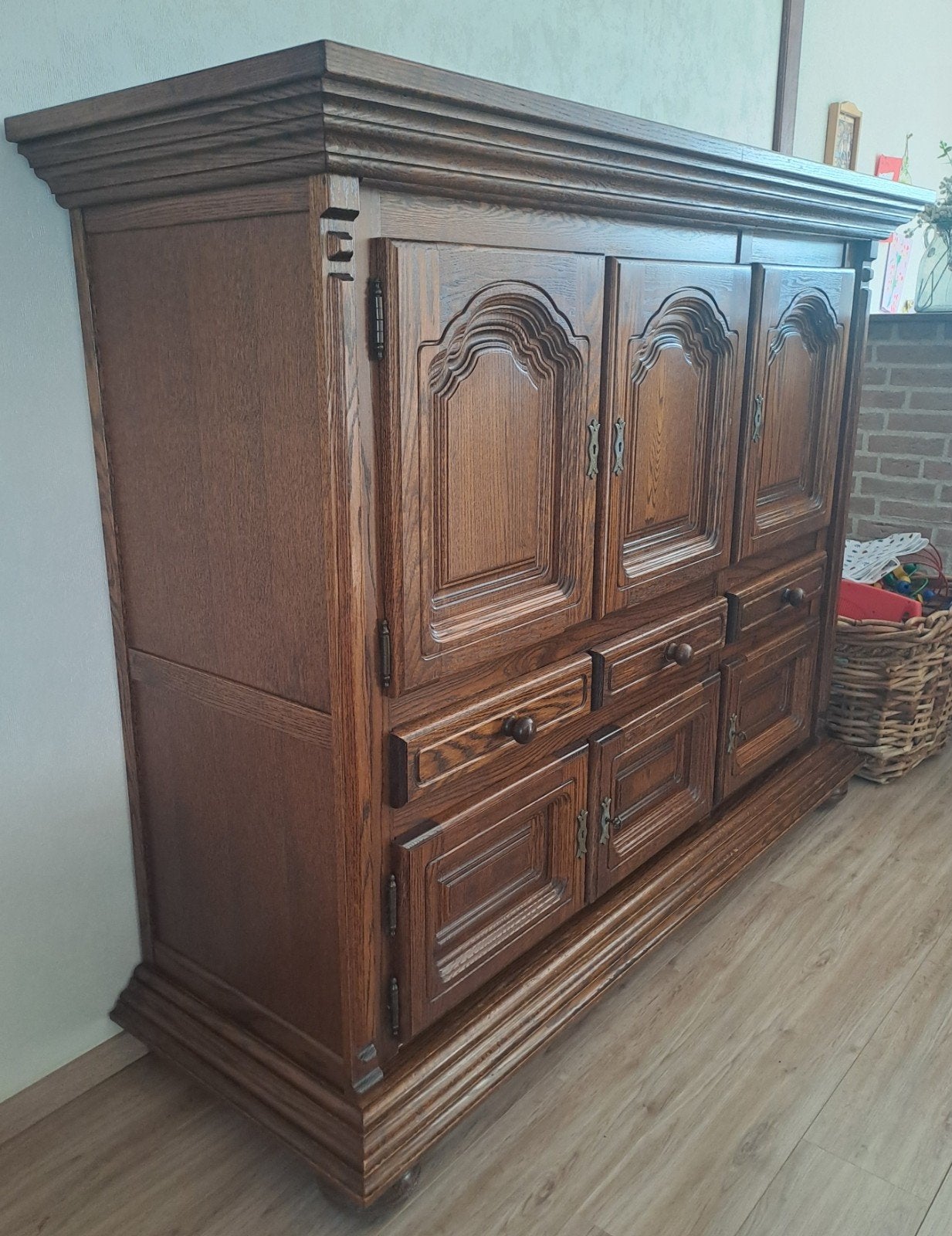 eikenhouten kast, Antiek en Kunst, Ophalen