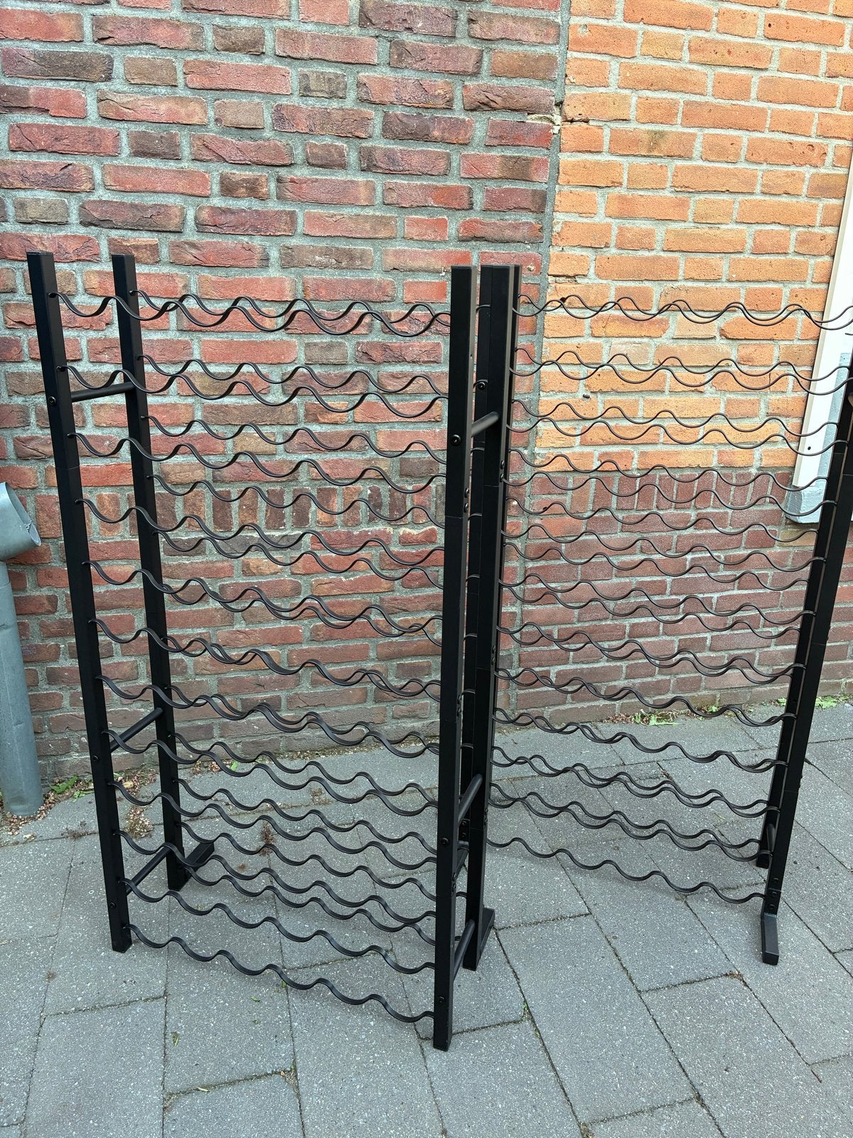 Modulair Wijnrek - Zwart Metaal, Ophalen, Zo goed als nieuw, 25 flessen of meer, 75 – 100