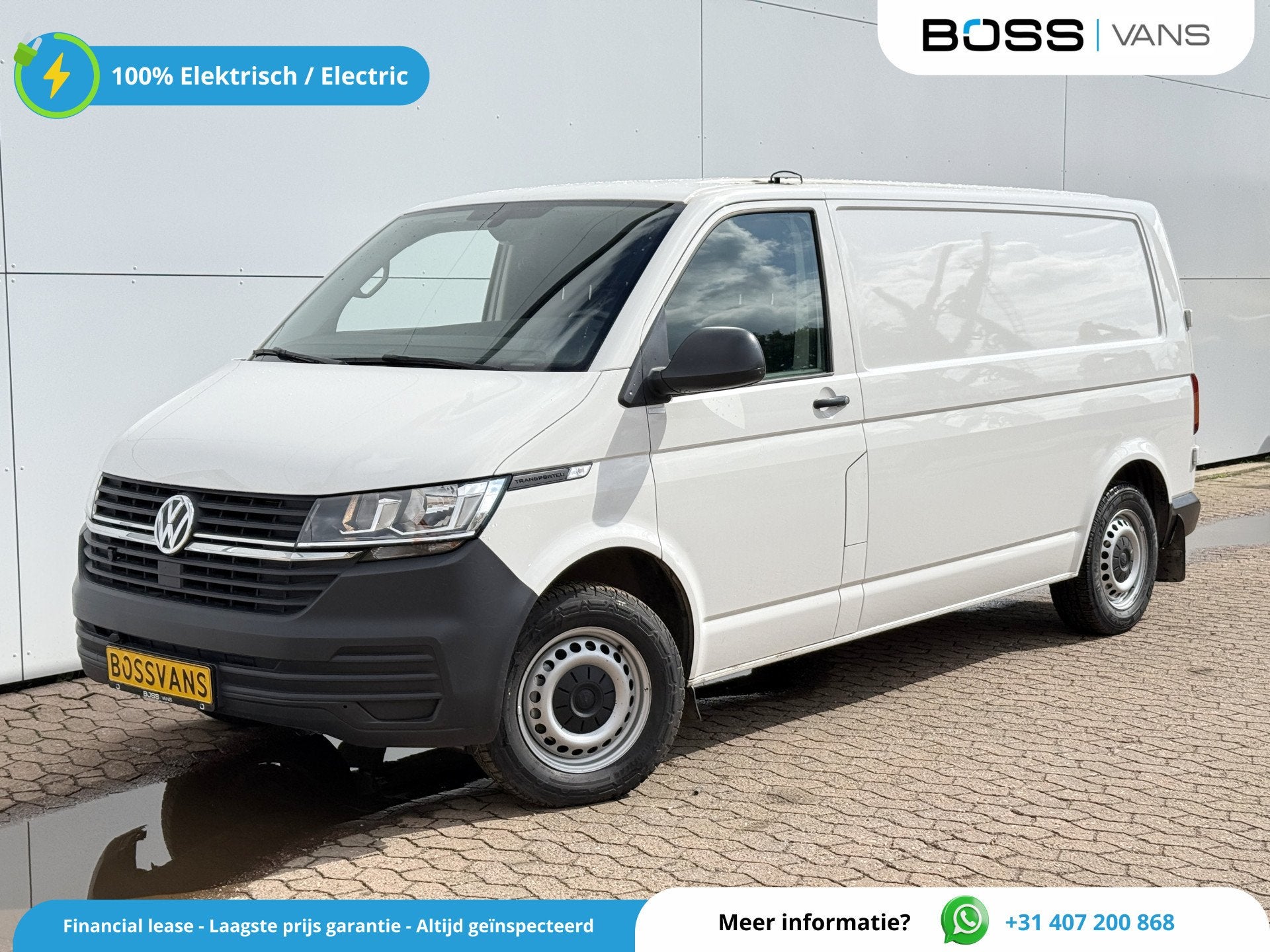 Volkswagen E-Transporter 37,3kWh 113PK L2 138 WLTP Snelladen, Stof, Gebruikt, Zwart, Volkswagen