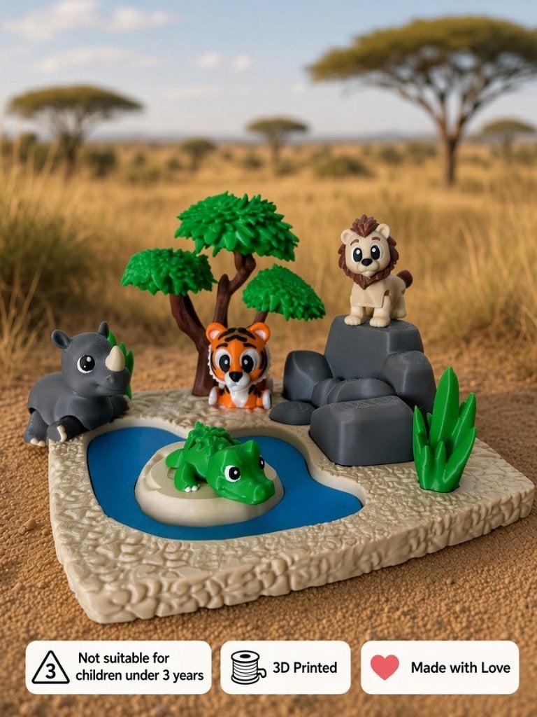 3D geprinte Savanne speelset, Ophalen of Verzenden, Nieuw, Ontdekken