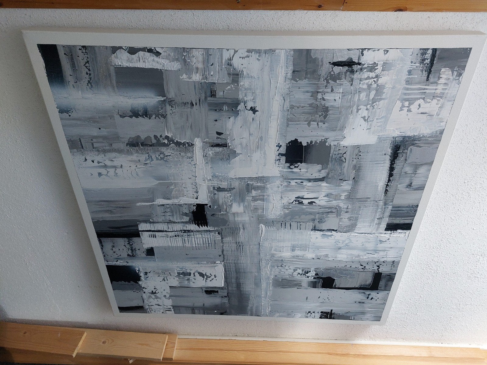 Uniek groot abstract kunstwerk schilderij op canvas doek, Ophalen