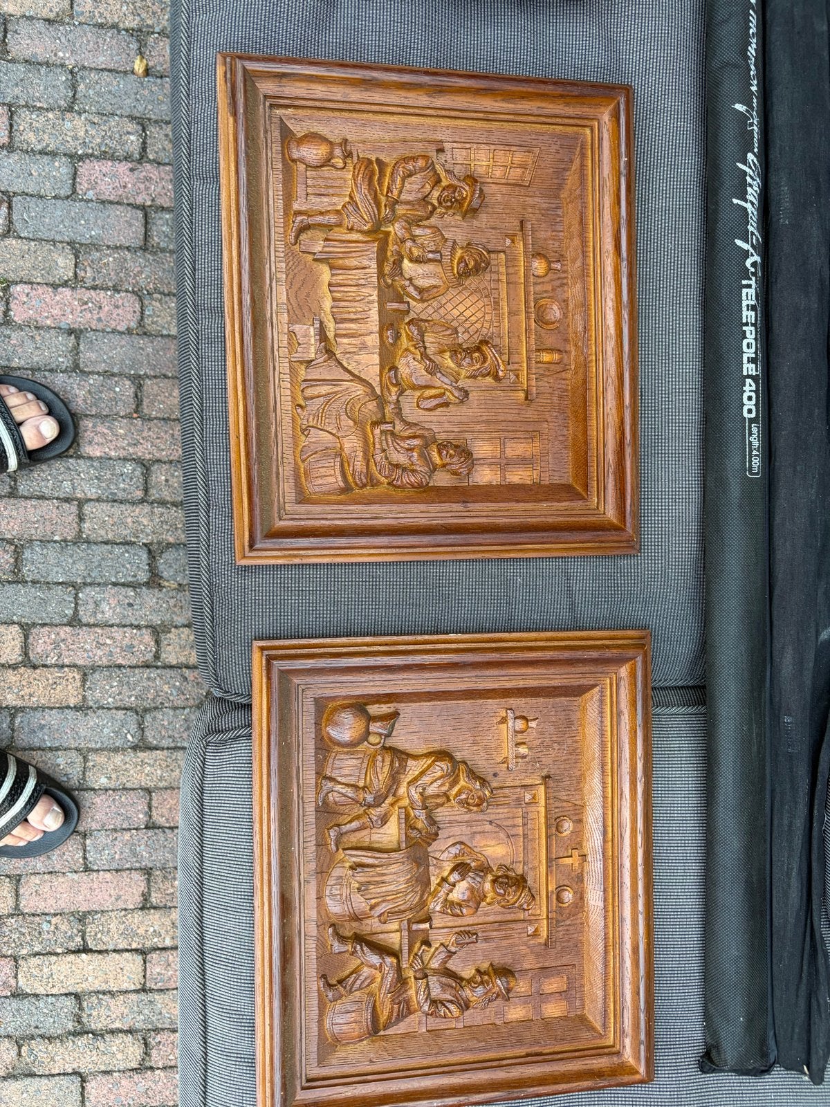 Ouderwetse Gipsen Wanddecoratie - Scènes, Antiek en Kunst, Kunst | Beelden en Houtsnijwerken, Gips, Ophalen of Verzenden, Wanddecoratie