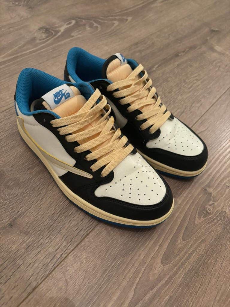 Nike Air Jordan 1 Low Travis Scott Fragment, Blauw, Nieuw, Ophalen of Verzenden, Sneakers of Gympen