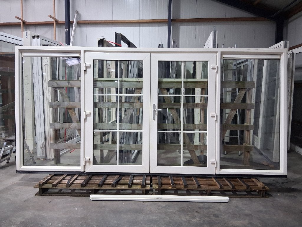 XL kunststof  roede  tuindeurkozijn  Hr++, Doe-het-zelf en Verbouw, Kunststof, Gebruikt, Deurkozijn, 225 cm of meer