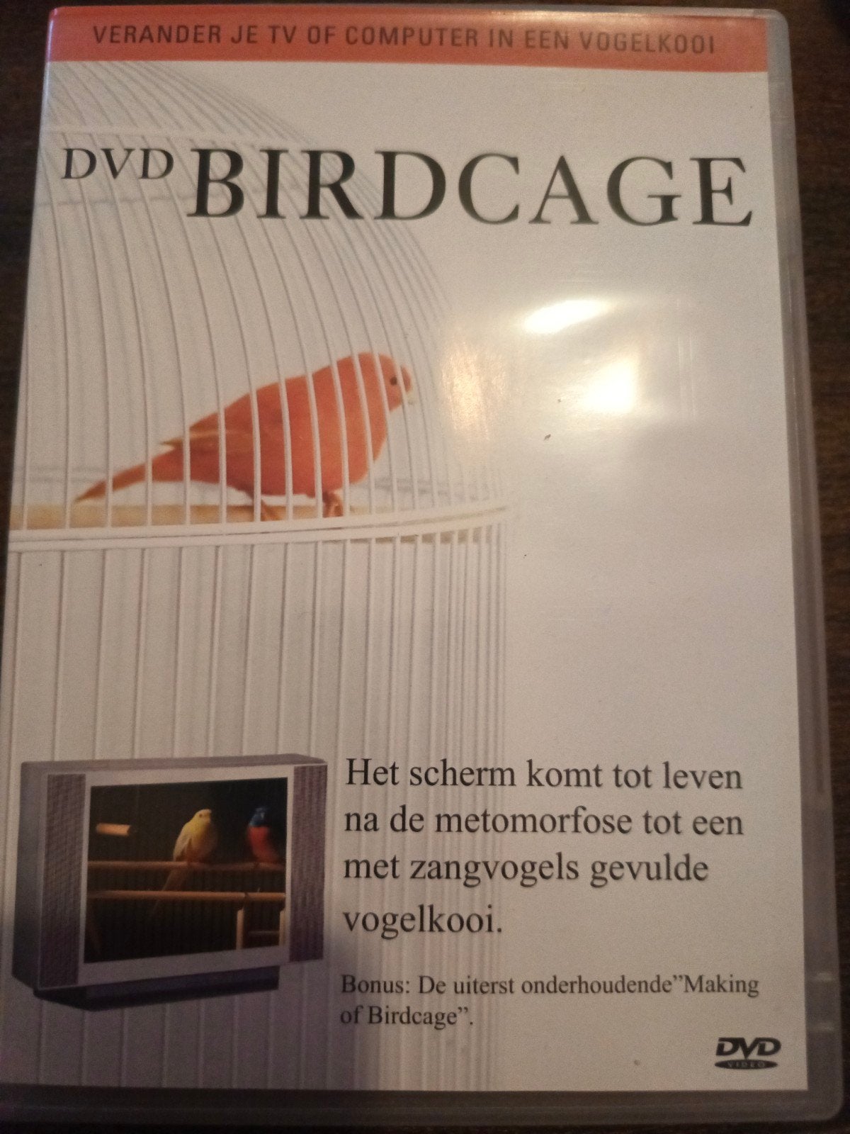 DVD Birdcage: Verander je TV in een vogelkooi, Alle leeftijden, Ophalen of Verzenden, Gebruikt, Bonusmateriaal