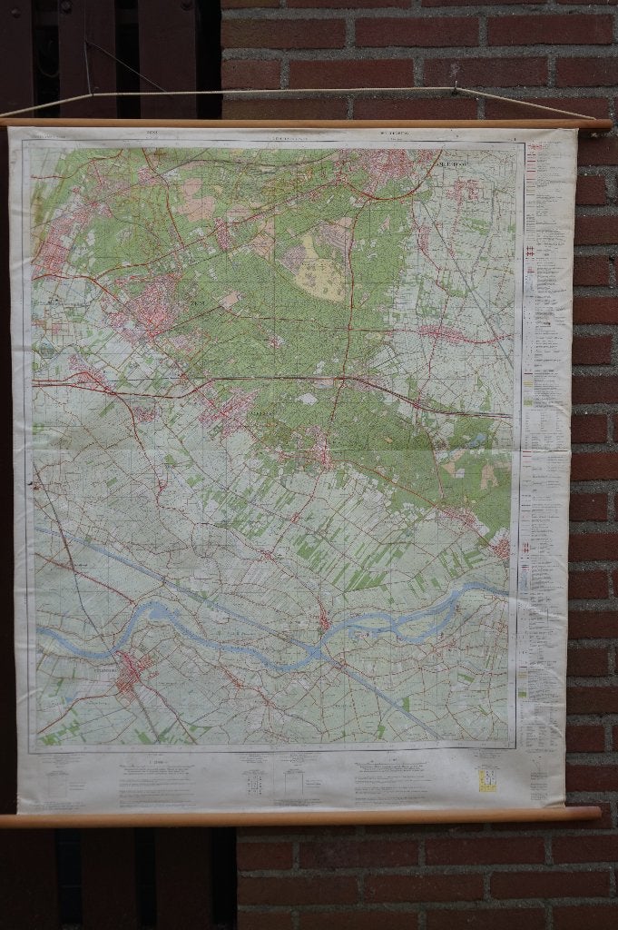 Wandkaart Midden Nederland: van Amersfoort tot Culemborg, Gelezen, Ophalen of Verzenden, Landkaart, 1800 tot 2000