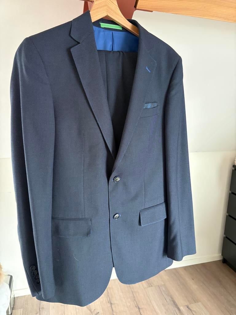 Meyer & Meyer 2-delig pak, maat 94, donkerblauw met print, Ophalen of Verzenden, Zo goed als nieuw, Overige maten, Blauw