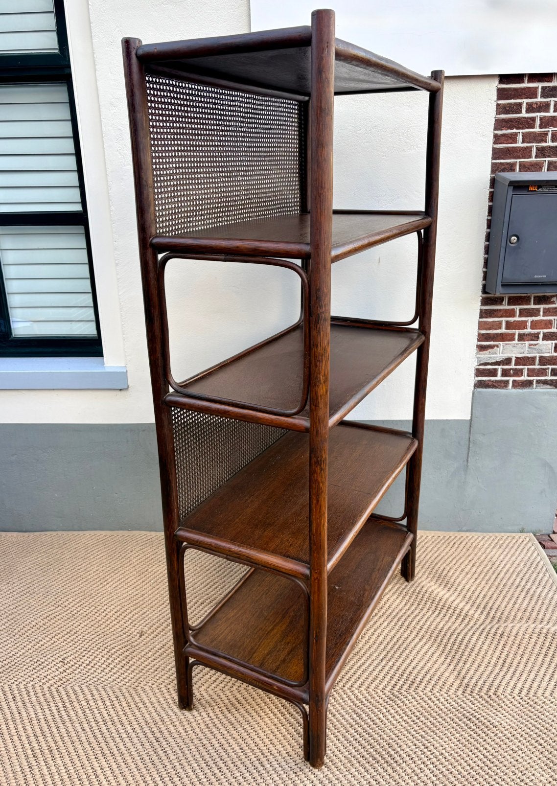 Vintage Rotan / Manou Stellingkast (170 cm), Ophalen, 50 tot 100 cm, Zo goed als nieuw, Minder dan 100 cm