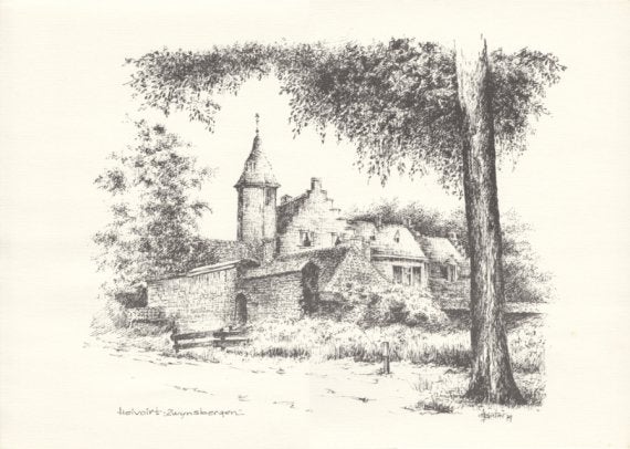 Pentekeningen van Cornelis Johannes Koster., Ophalen of Verzenden, Tekening, Pentekening
