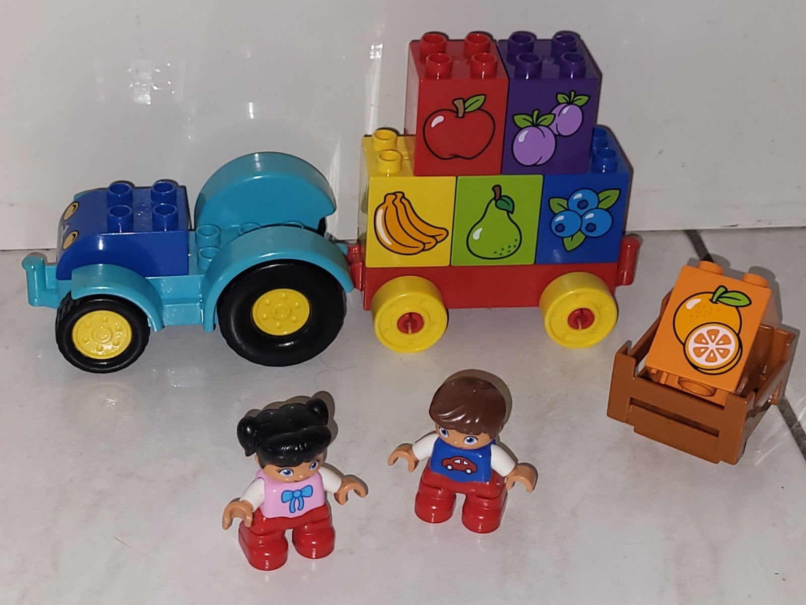 Duplo tractor met 2 kindjes, Gebruikt, Ophalen of Verzenden, Duplo, Duplo