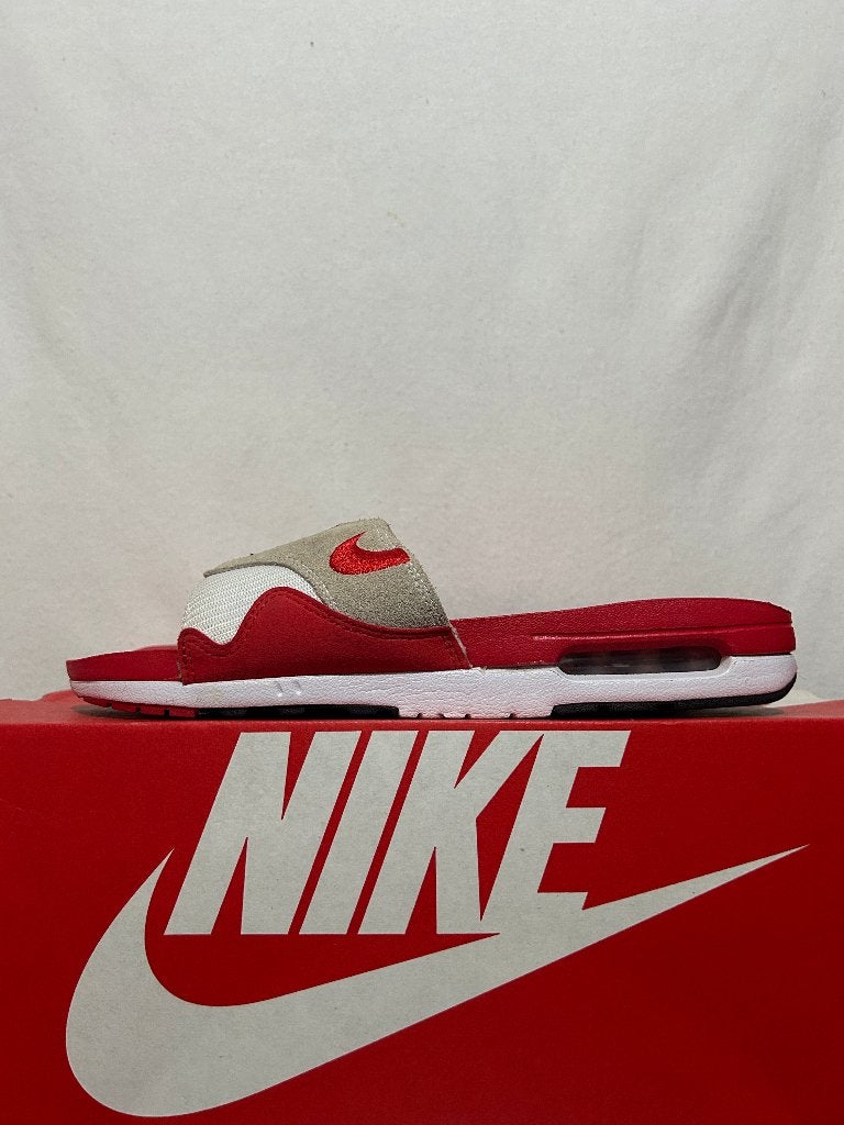 ALS NIEUW! Maat 44 - Nike Air Max 1 Slide Uni Red White