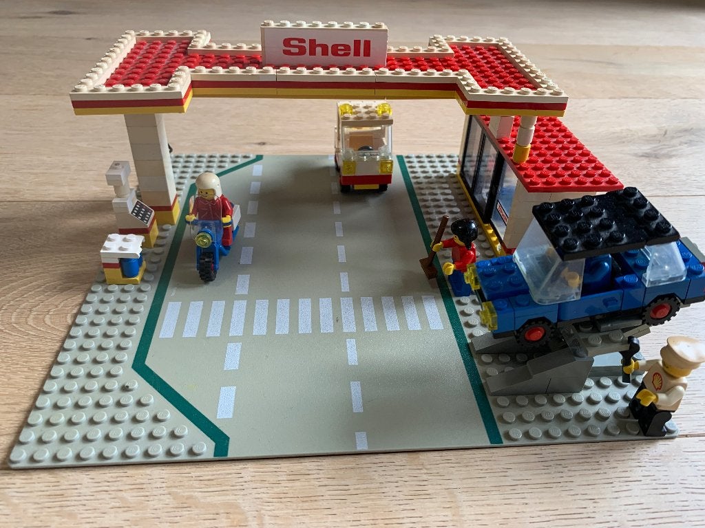 LEGO 6371 Shell Service Station – 1983 – vintage, Gebruikt, Overige thema's, Lego, Ophalen of Verzenden