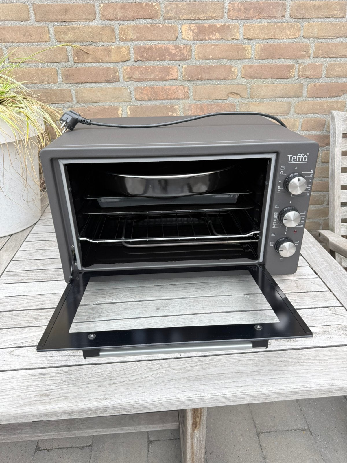 Teffo Compacte Heteluchtoven - Inox Design (52x32x40 cm), Witgoed en Apparatuur, Ovens, Gebruikt, Vrijstaand, Heteluchtoven, Overige merken