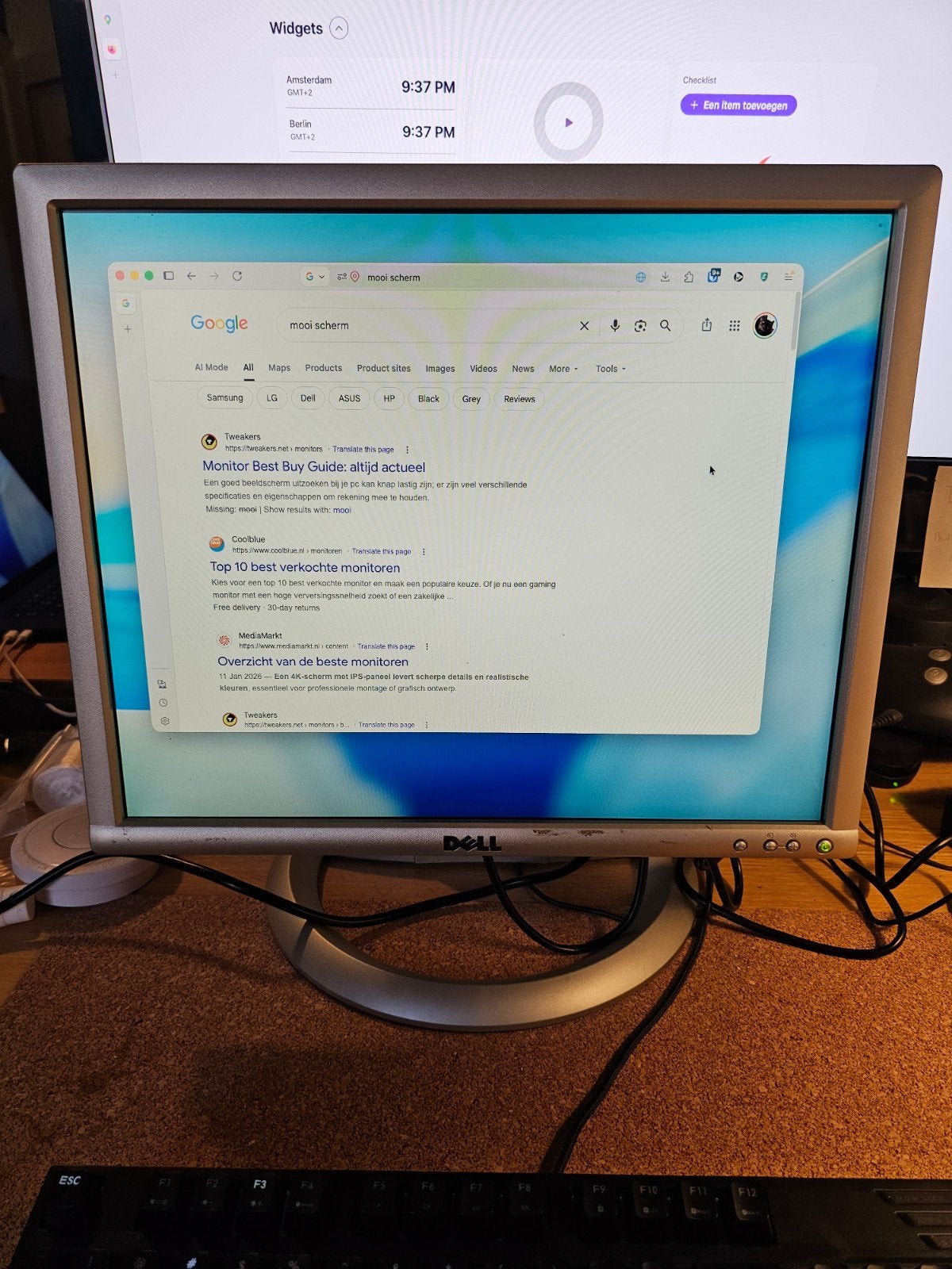Dell Monitor - Vintage Scherm met VGA en DVI, Computers en Software, Monitoren, Gaming, Gebruikt, Ophalen of Verzenden, Dell