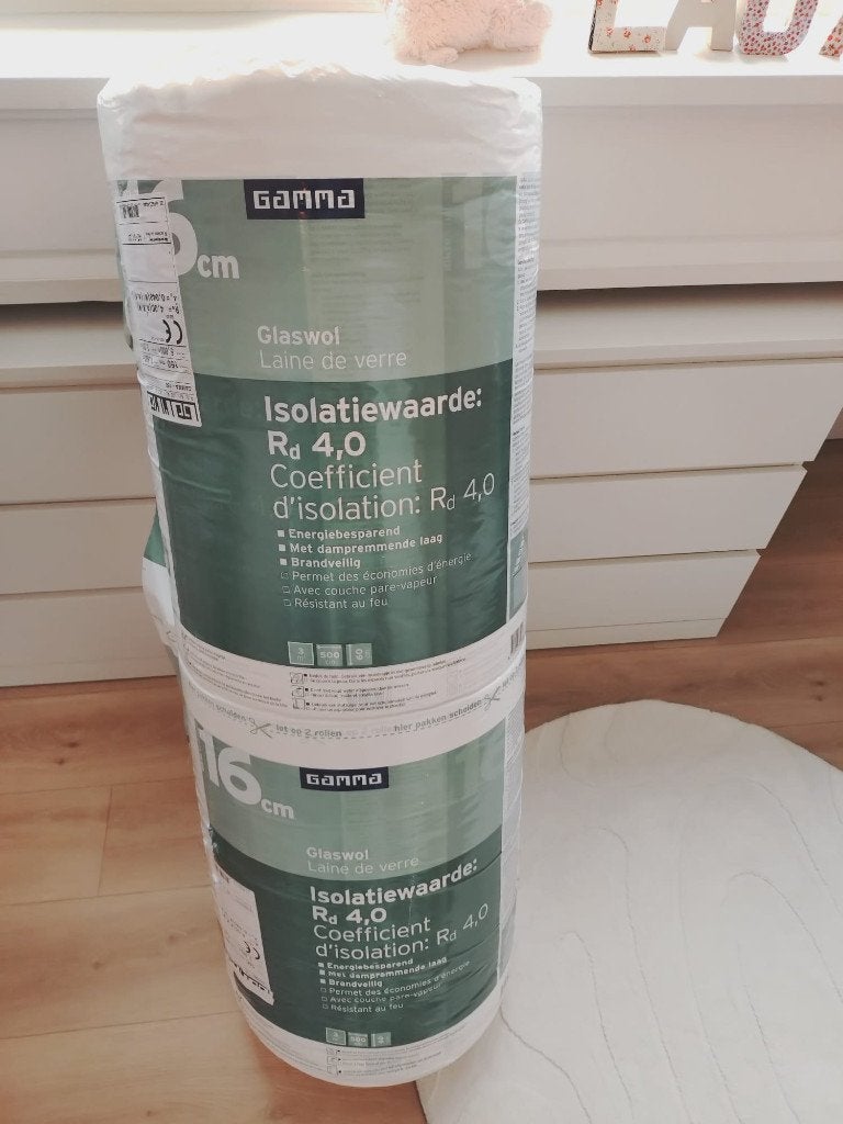 Isolatie glaswol, 12 cm of meer, Nieuw, 5 tot 10 m², Glaswol