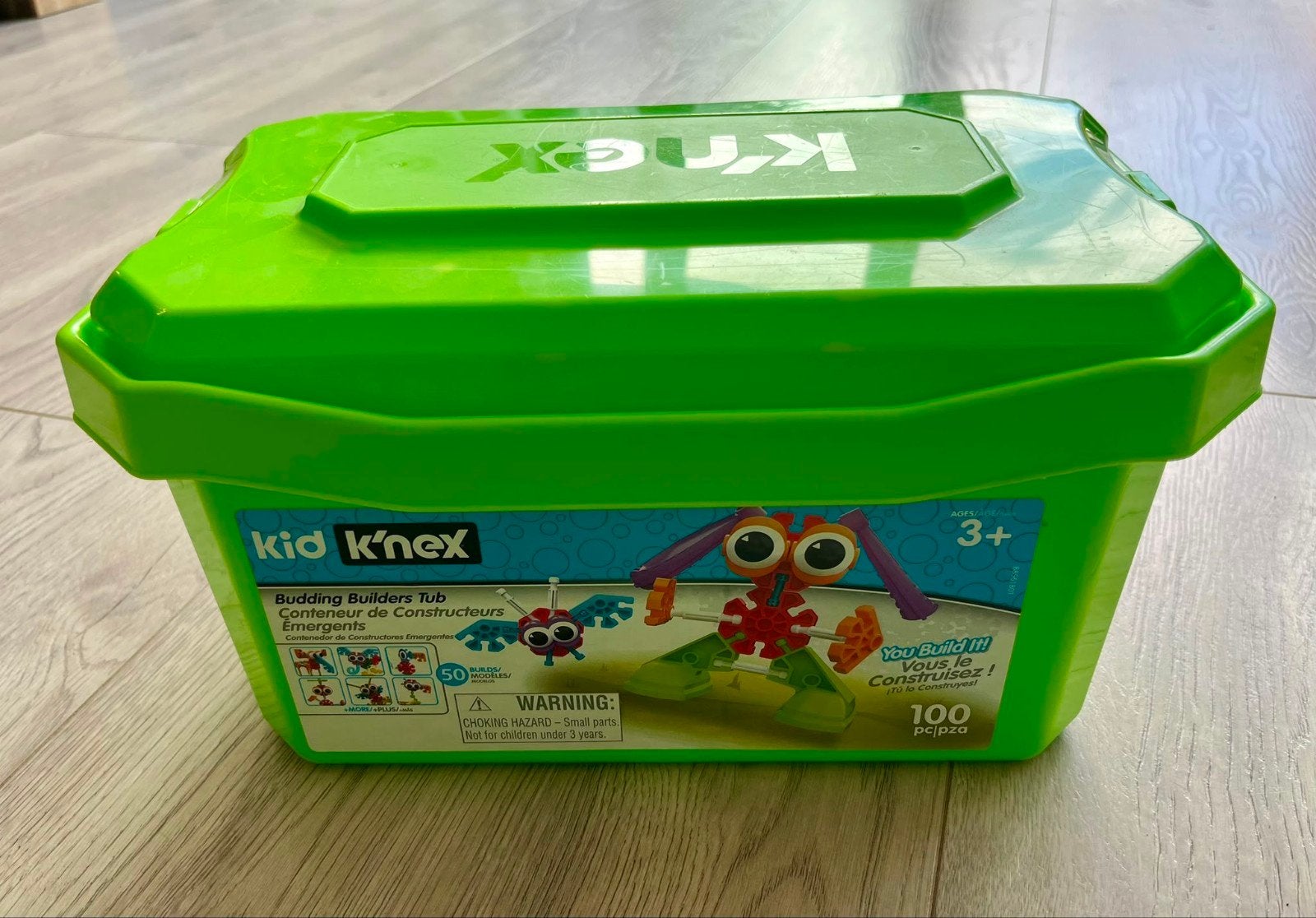 Kid K'nex Budding Builders Tub - 100 stuks, Kinderen en Baby's, Speelgoed | Bouwstenen, Ophalen, Gebruikt, K'nex