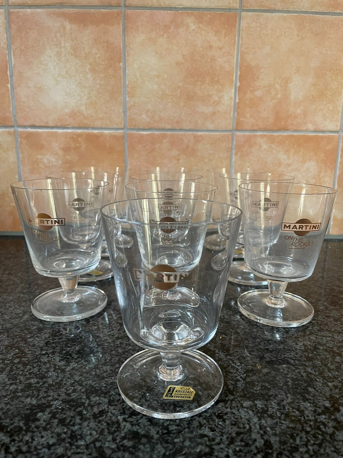 10 martini kristallen glazen, Ophalen of Verzenden, Zo goed als nieuw, Overige typen
