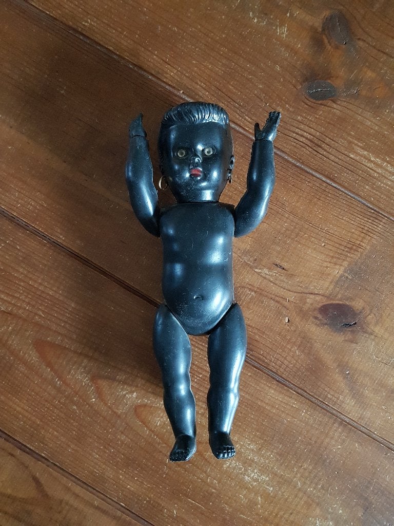 Vintage zwart popje, Verzamelen, Ophalen of Verzenden, Gebruikt, Pop