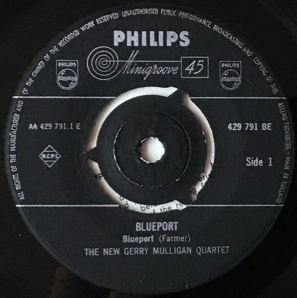 The New Gerry Mulligan Quartet ‎  Blueport  single, 7 inch, Single, Ophalen of Verzenden, Zo goed als nieuw