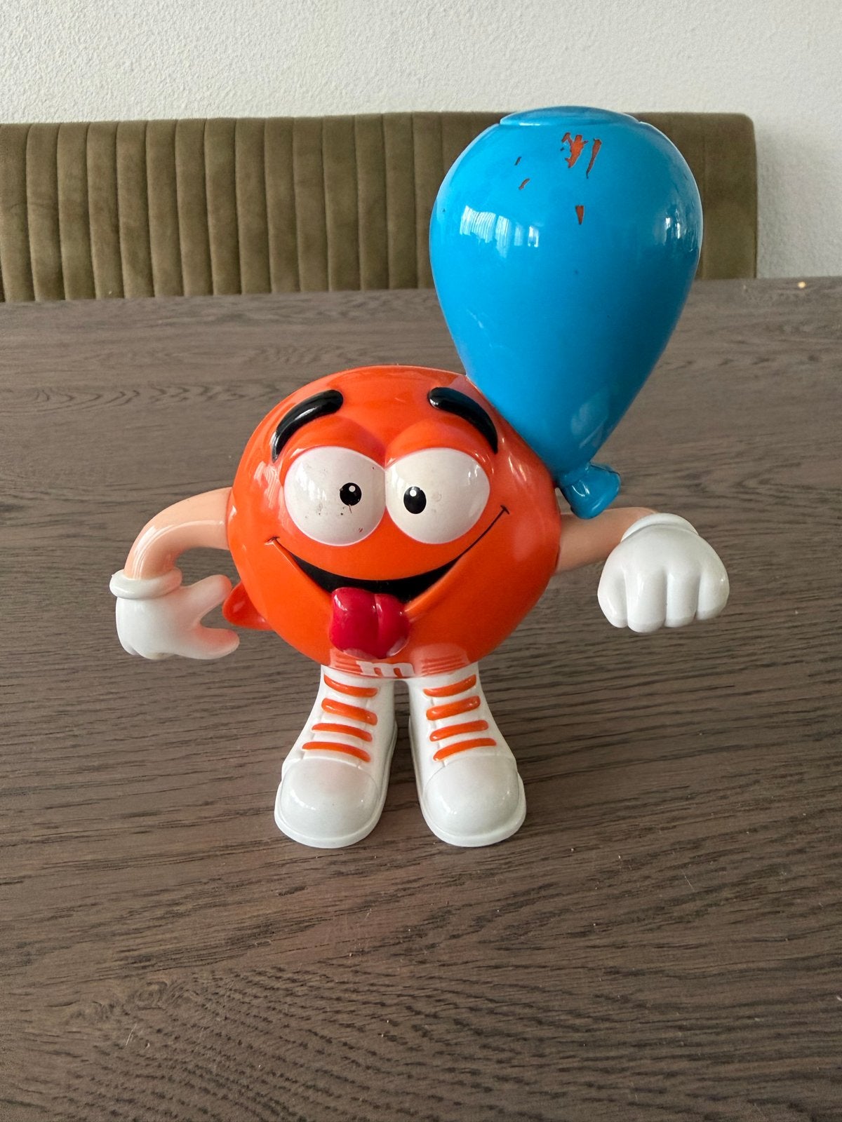 M&M's Dispenser Oranje met Blauwe Ballon, Ophalen of Verzenden, Gebruikt