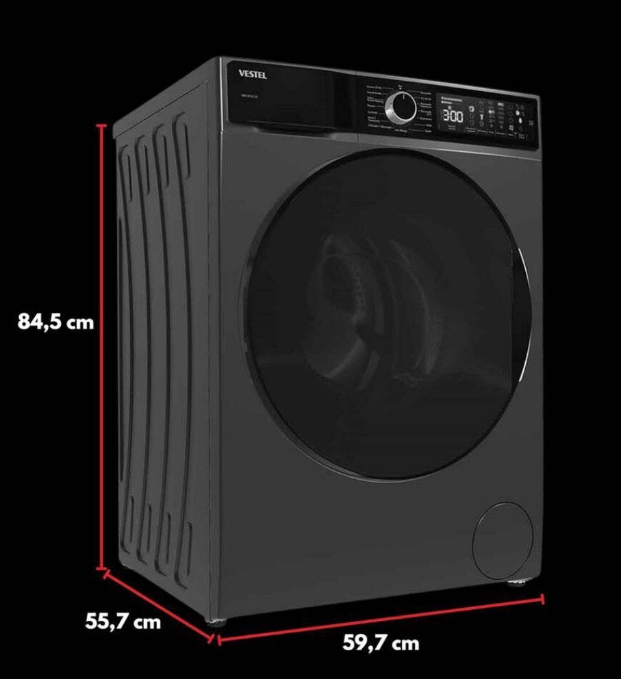 Vestel wasmachine 8 kg 1400 toeren zwart nieuw, Witgoed en Apparatuur, Ophalen, Minder dan 85 cm, 8 tot 10 kg, Nieuw