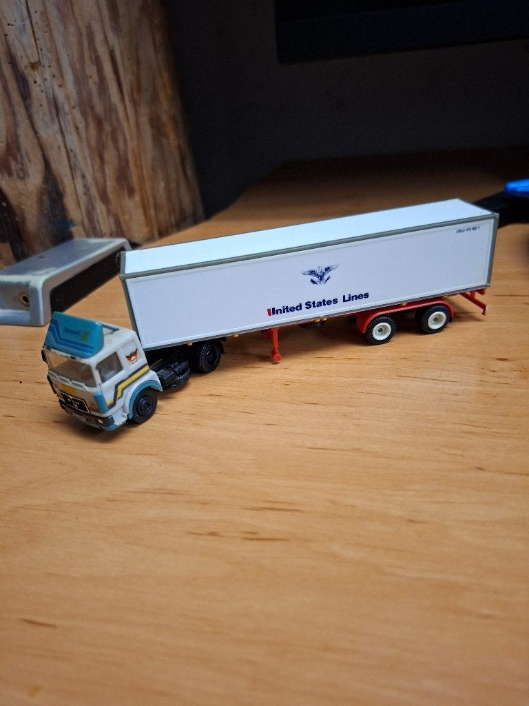 Herpa MAN "United  States Lines", Hobby en Vrije tijd, Ophalen of Verzenden, Zo goed als nieuw, Bus of Vrachtwagen, Herpa