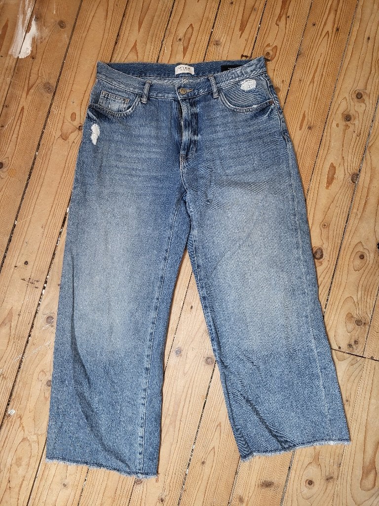 Anti Blue jeans, wide leg cropped te koop!, Anti Blue, Blauw, Ophalen of Verzenden, W28 - W29 (confectie 36)