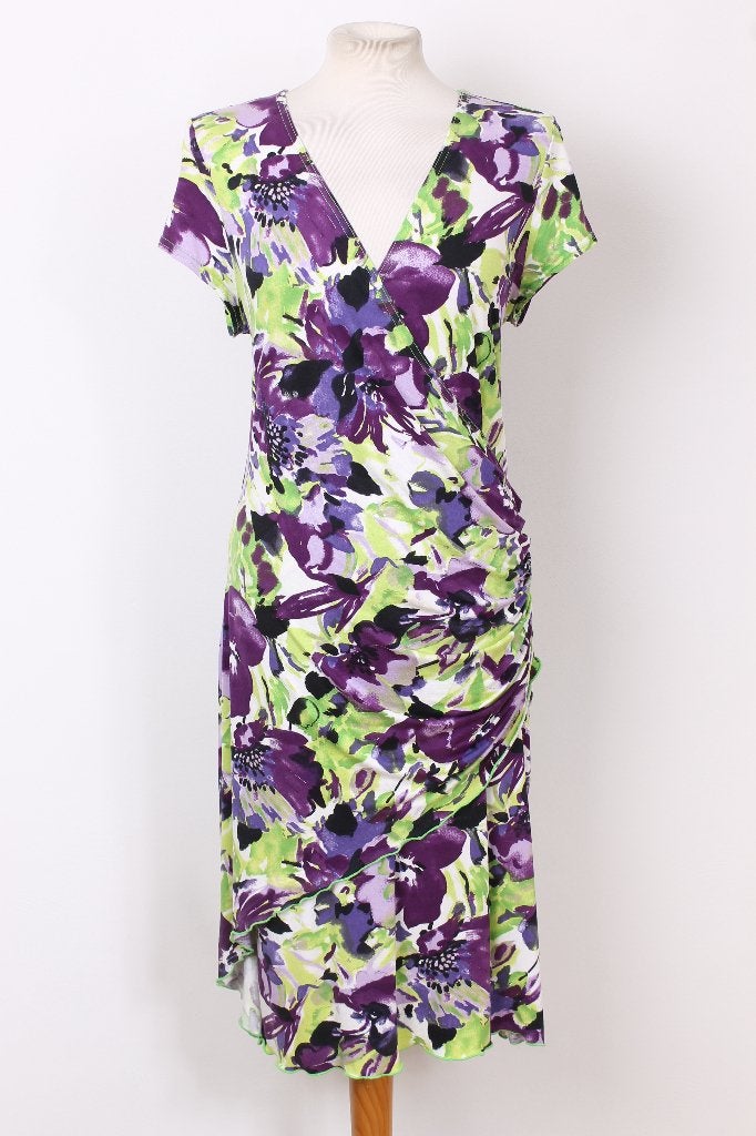 Zomer! Gebloemde jurk Joseph Ribkoff maat 42, Kleding | Dames, Jurken, Paars, Maat 42/44 (L), Joseph Ribkoff, Ophalen of Verzenden