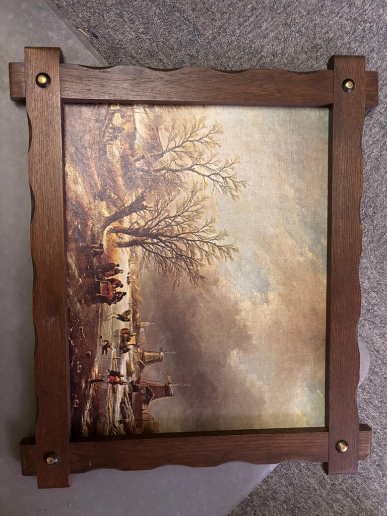 Schilderij winterlandschap (prent), Ophalen, Rechthoekig, 50 tot 100 cm, Minder dan 100 cm