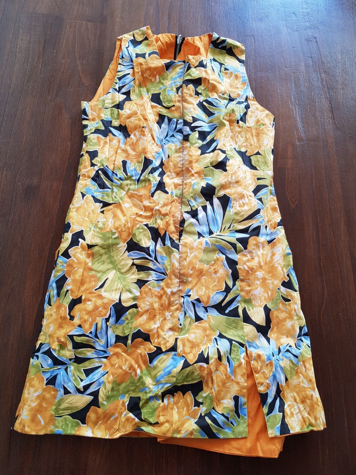 Zomerse bloemenjurk met rits - Maat M bavaria jurkje, Maat 38/40 (M), Geel, Ophalen of Verzenden, Boven de knie