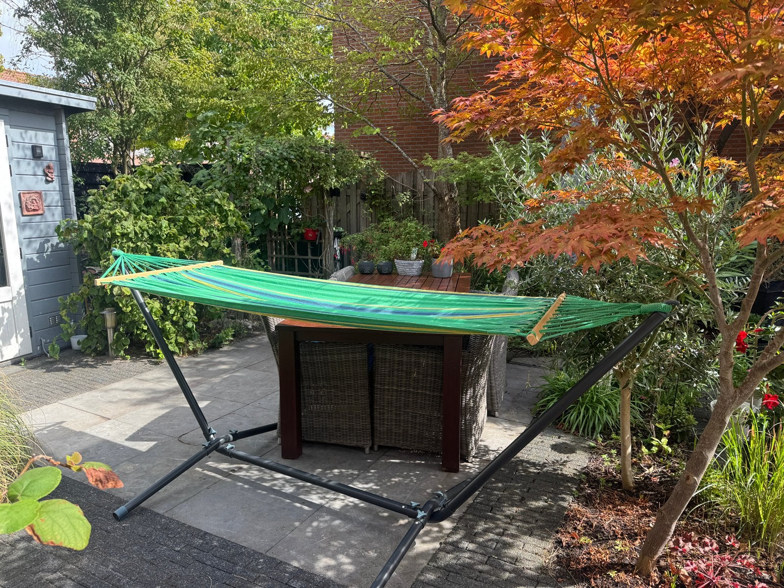 Hangmat met onderstel, gratis., Tuin en Terras, Ophalen, Gebruikt