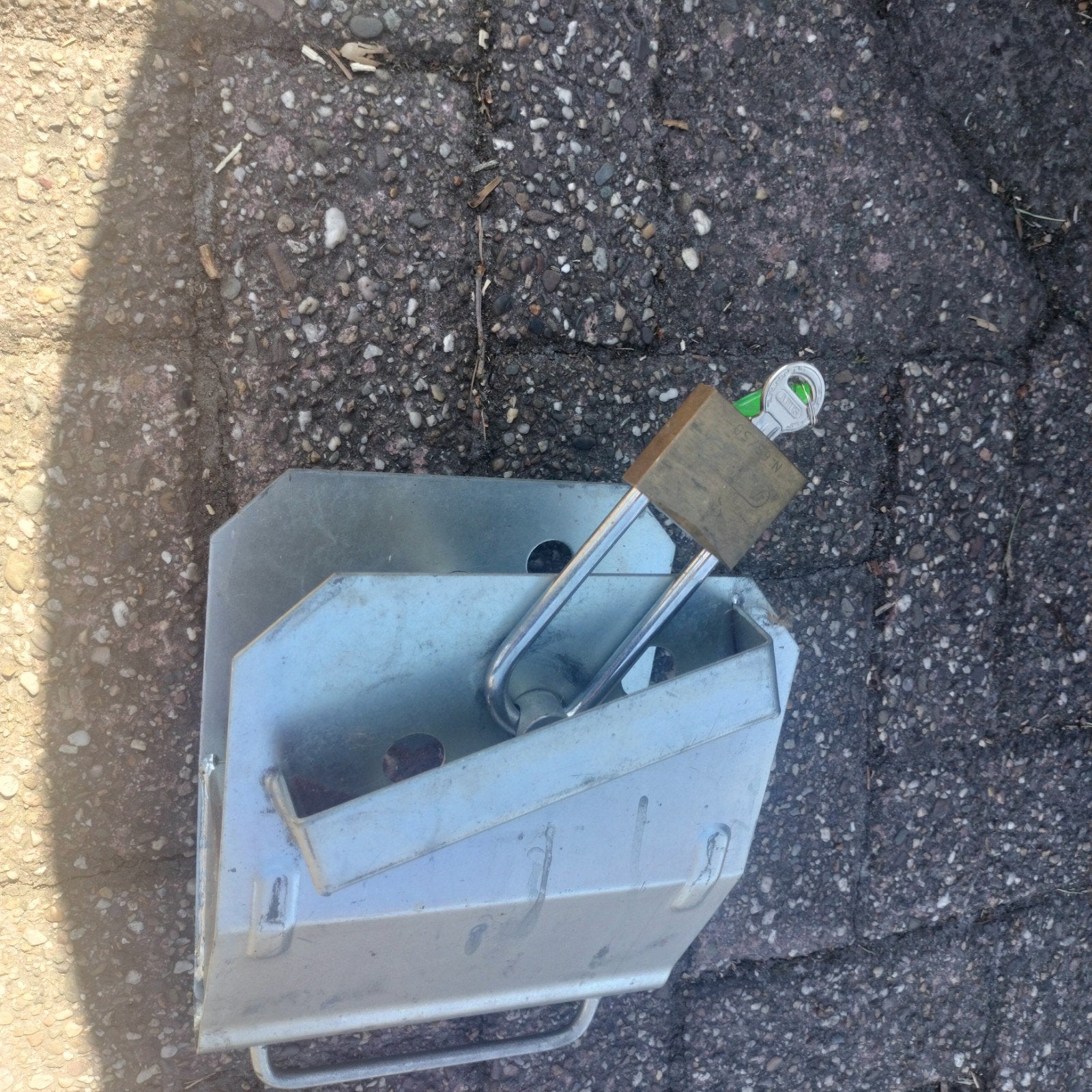 Caravan dissel slot met borgpen en hangslot, Ophalen of Verzenden, Gebruikt