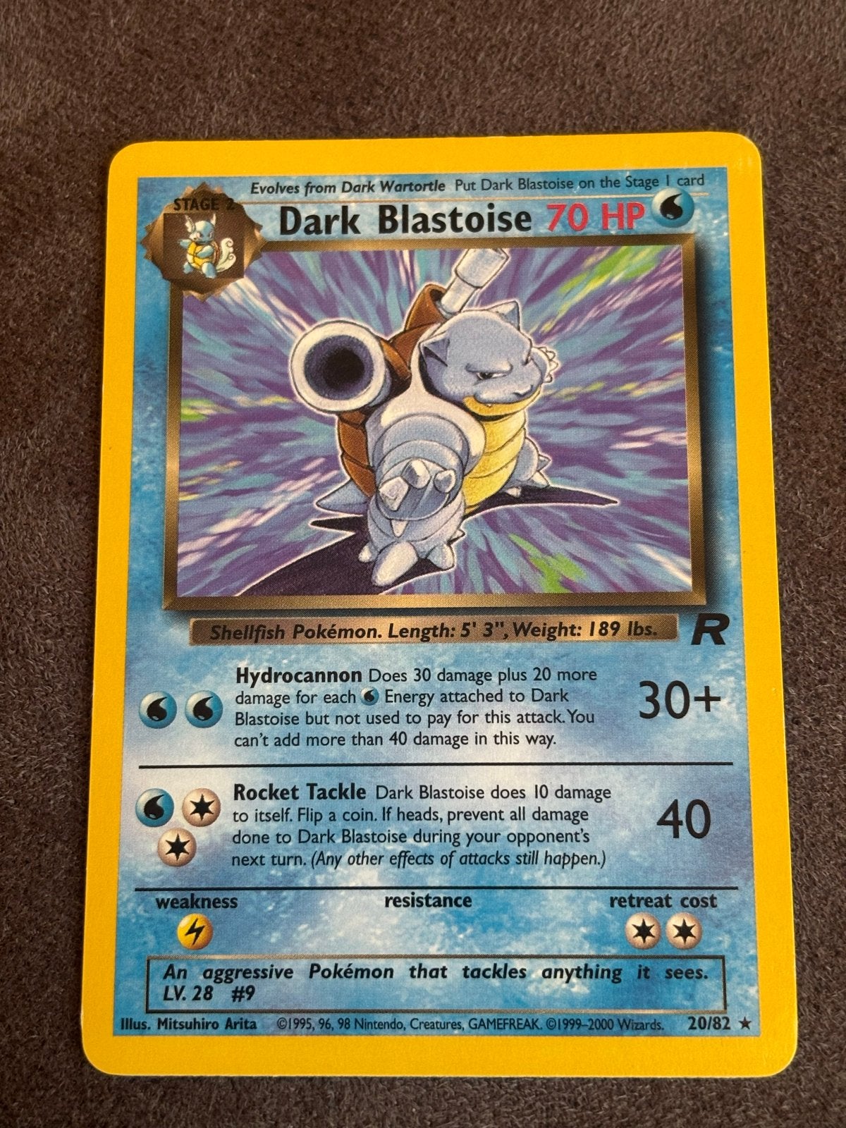 Pokémon Kaart: Dark Blastoise 20/82 (Team Rocket), Ophalen of Verzenden, Gebruikt, Losse kaart