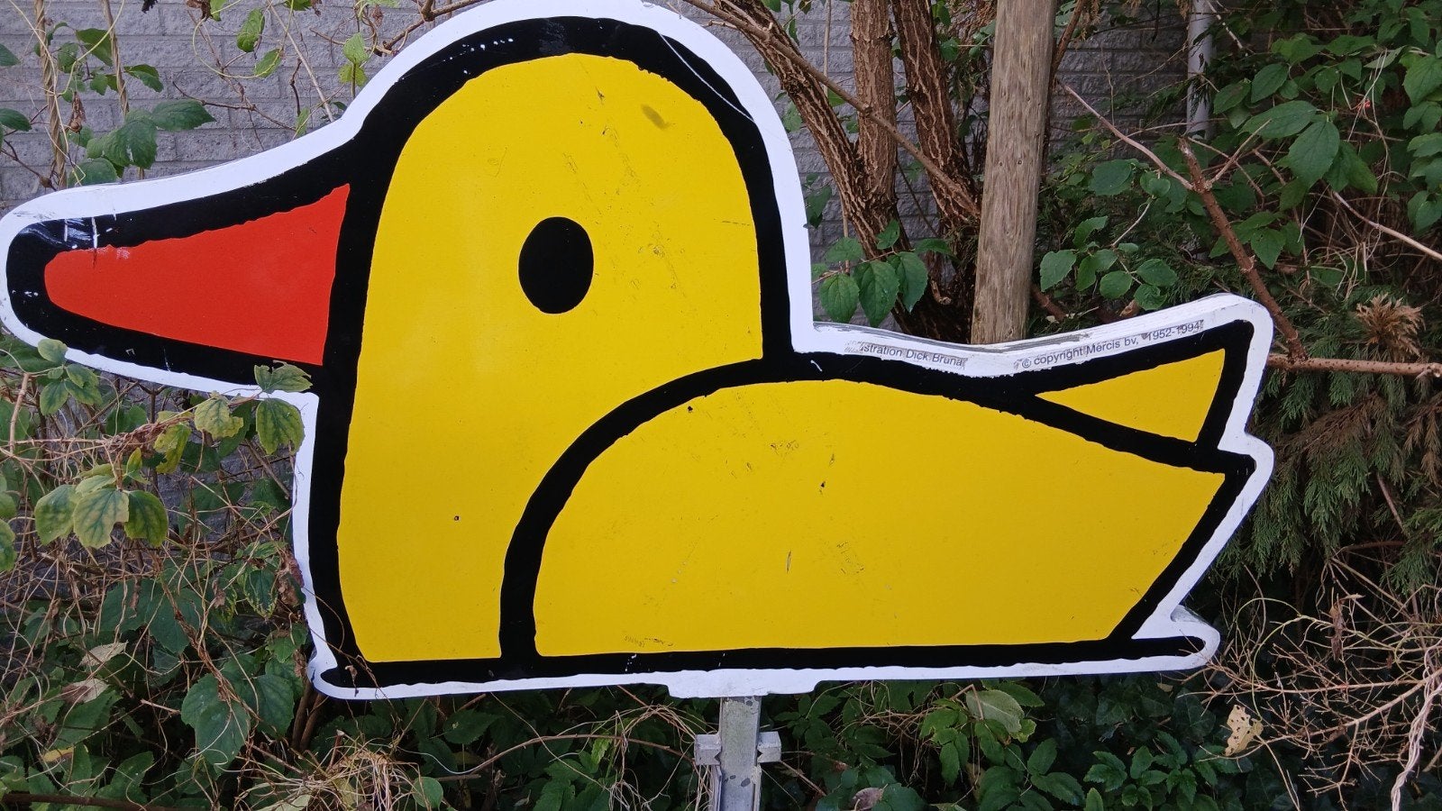 Vintage Dick Bruna Nijntje strandpaalbord - Eend, Ophalen, Gebruikt