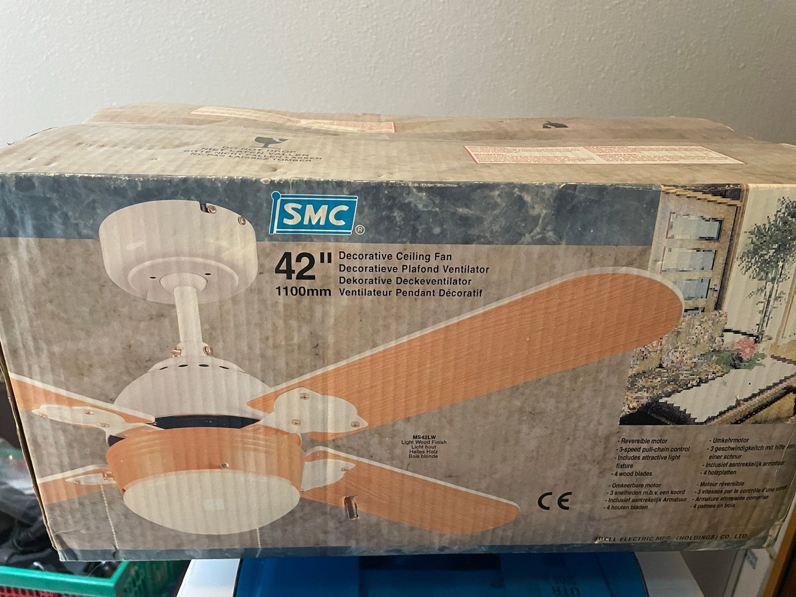 SMC 42" Decoratieve Plafondventilator, Witgoed en Apparatuur, Ophalen, Zo goed als nieuw, Plafondventilator