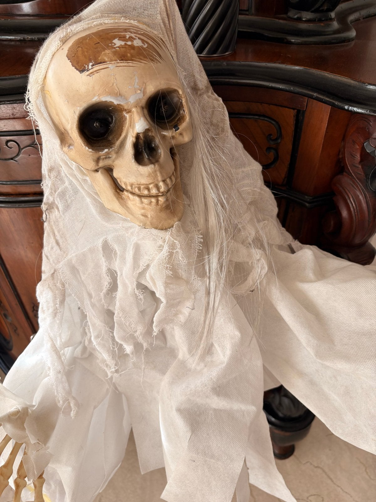 Griezelig Zwevend Skelet - Halloween Decoratie, Gebruikt, Overige thema's, Overige typen, Klaar om op te hangen