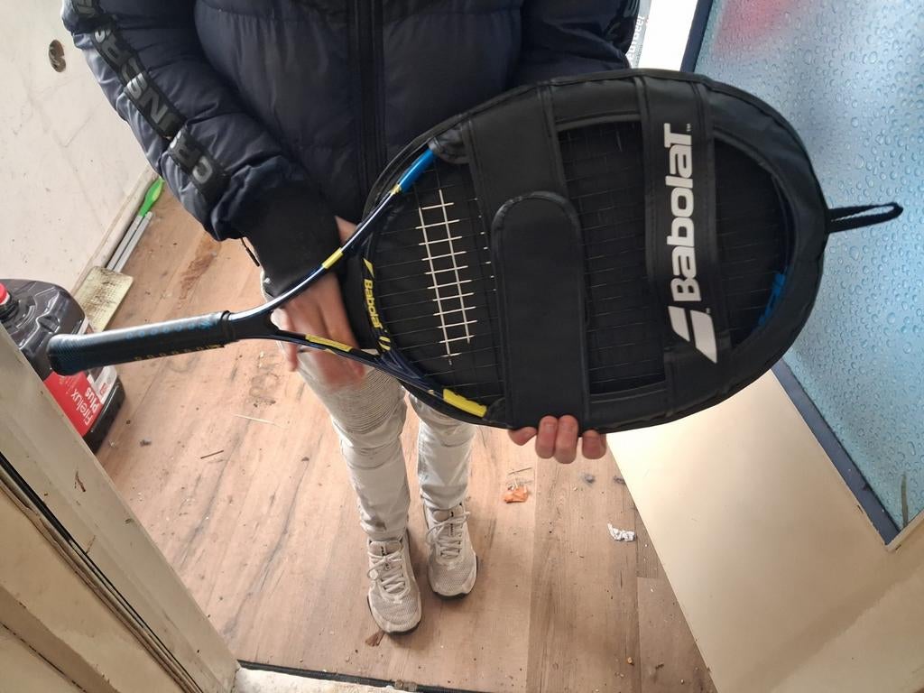 Babolat junior tennisracket met hoes, Sport en Fitness, Tennis, Gebruikt, Racket, Babolat, L0, Ophalen
