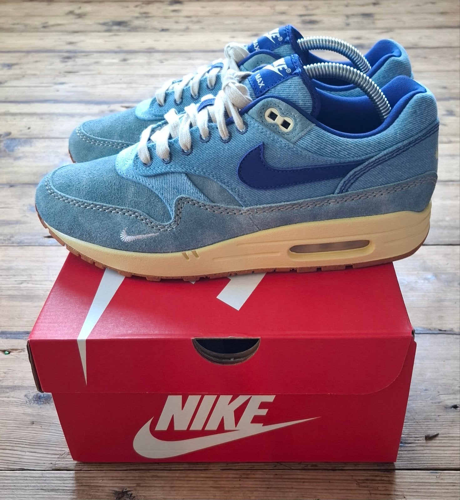 Nike Air Max 1 Dirty Denim - Maat 42.5, Blauw, Nike, Ophalen of Verzenden, Sneakers of Gympen