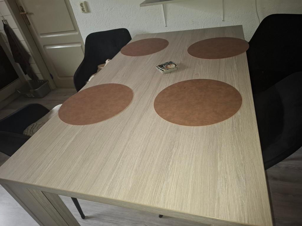 Eetkamertafel licht houtkleur, 4-6 personen, Huis en Inrichting, Tafels | Eettafels, Ophalen, Gebruikt, 100 tot 150 cm, 50 tot 100 cm