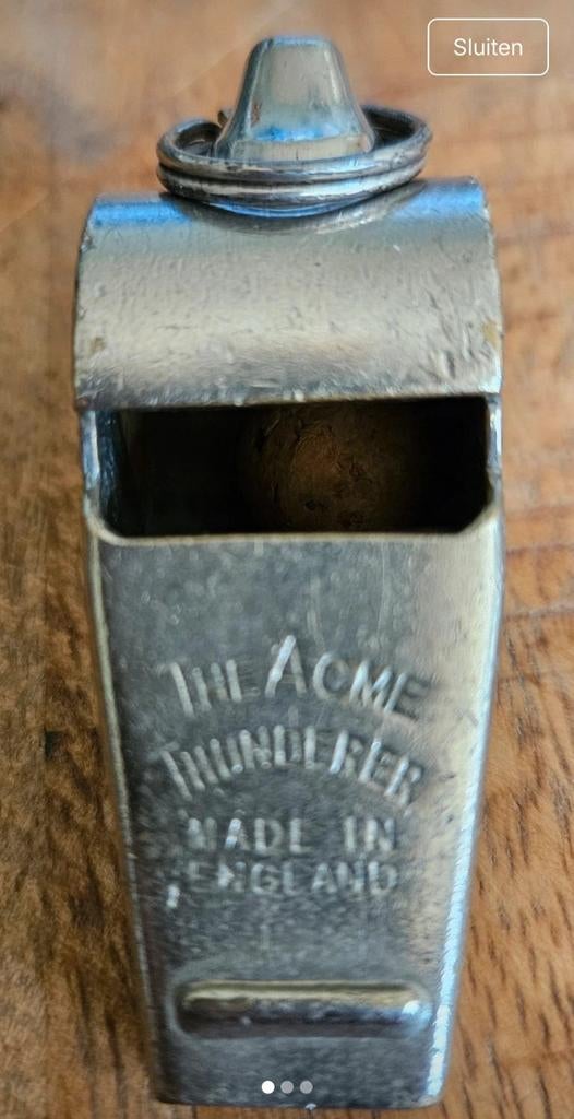 Vintage The Acme Thunderer fluitje - Made in England, Ophalen of Verzenden