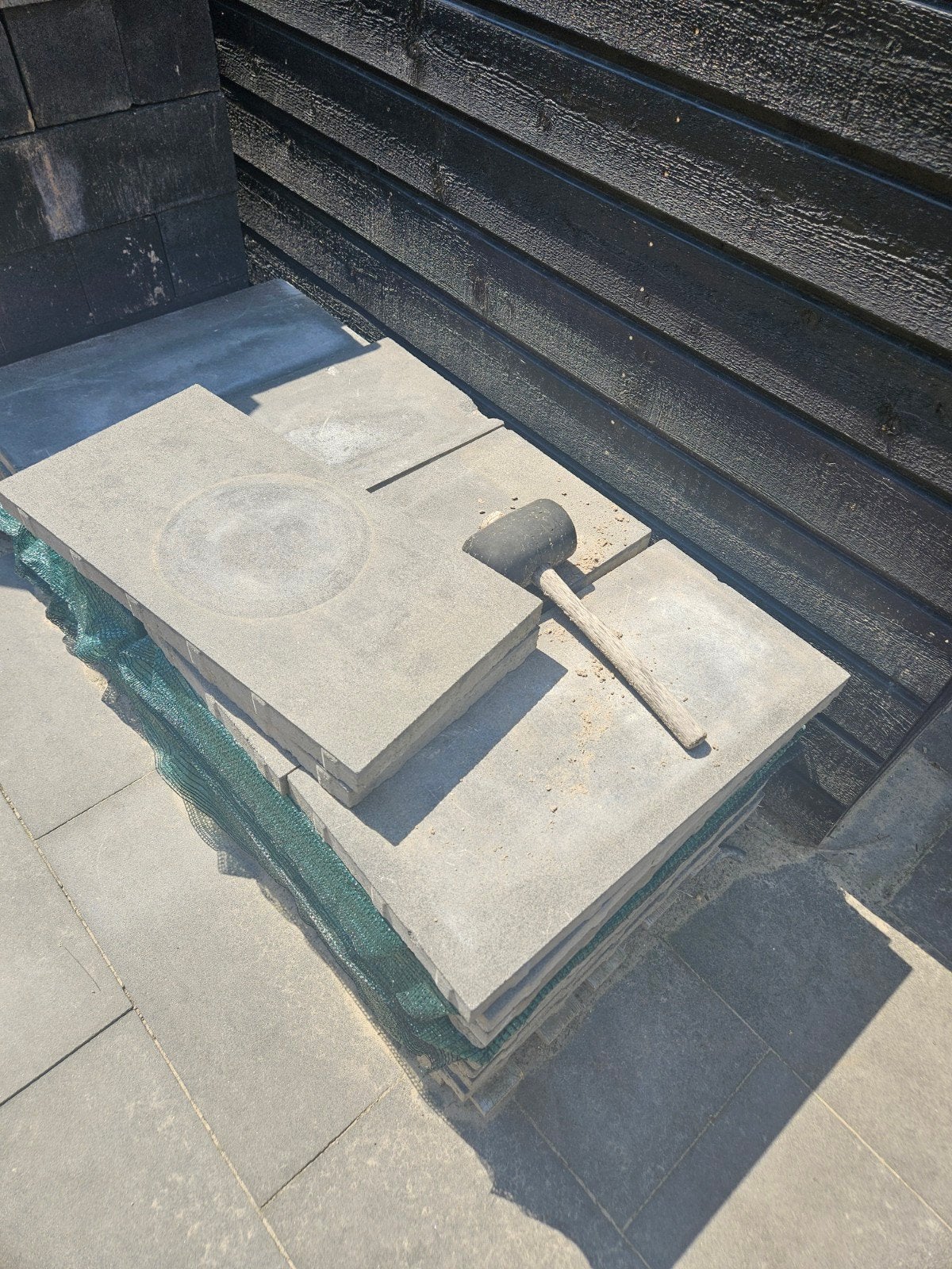 Betonnen terrastegels, Tuin en Terras, Tegels en Klinkers, Ophalen, Gebruikt, Beton, Terrastegels