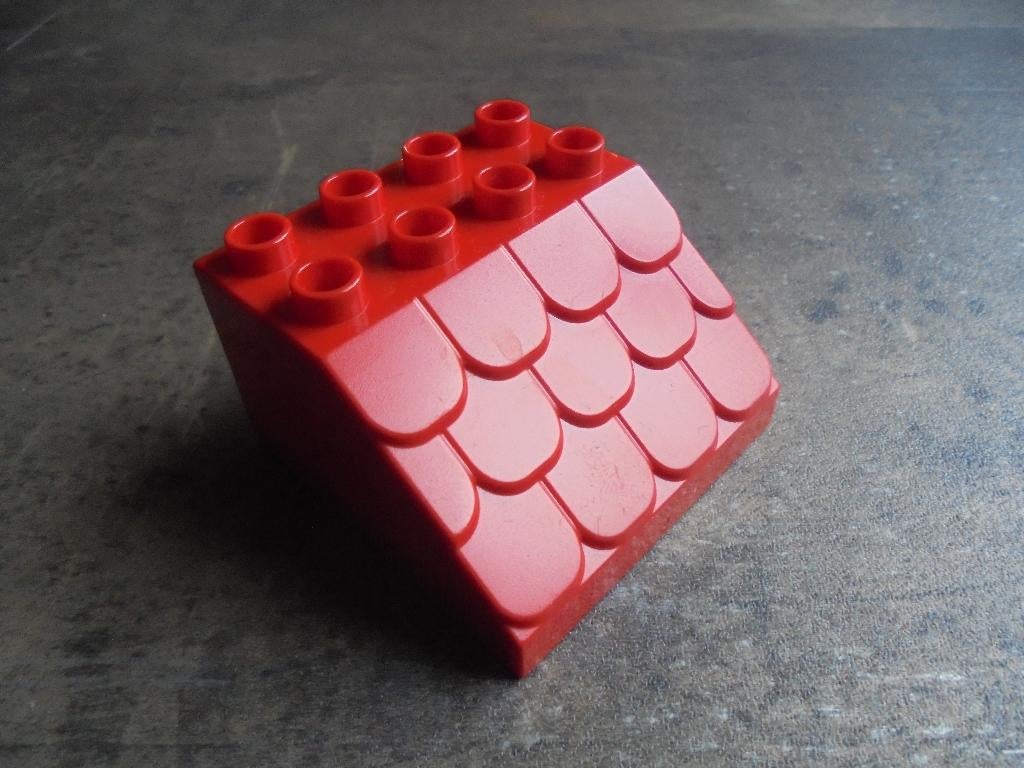 Lego Duplo Brick 4x4x2 Slope with Shingles (zie foto's), Ophalen of Verzenden, Gebruikt, Losse stenen, Duplo