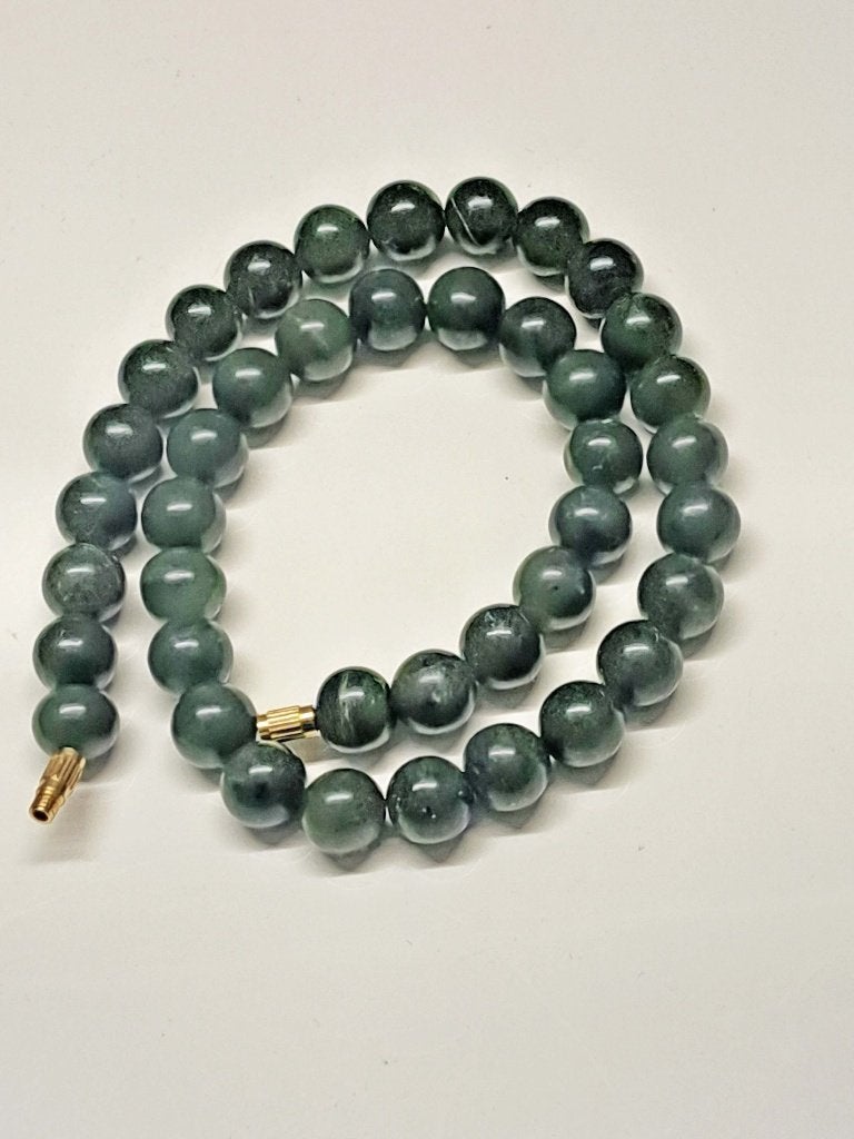 vintage natuurlijk jade jadeiet ketting, Ophalen of Verzenden, Gebruikt, Groen, Steen of Mineraal