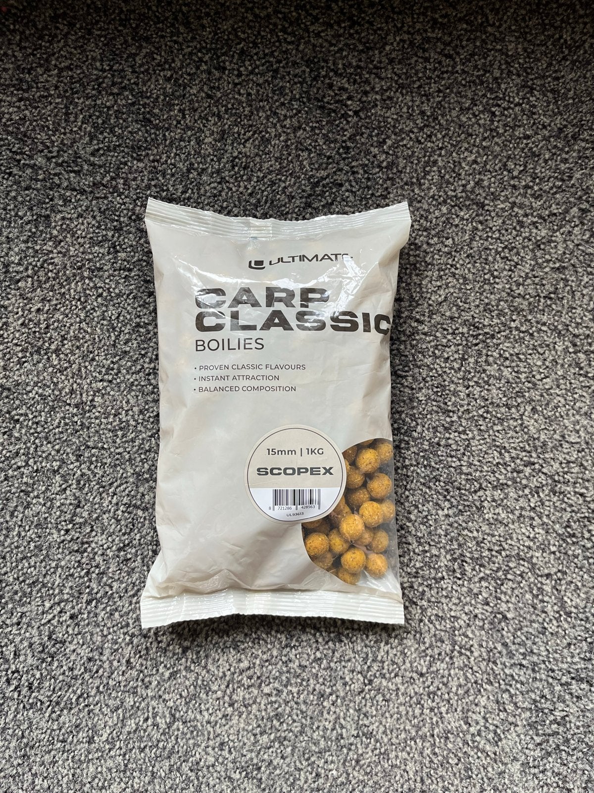 Nieuwe Ultimate Carp Classic Boilies Scopex 15mm 1kg, Verzenden, Nieuw, Overige typen