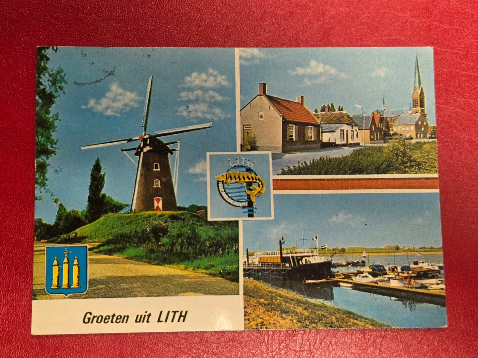 Lith bij Oss 3-luik met molen, Ophalen of Verzenden, 1940 tot 1960, Noord-Brabant