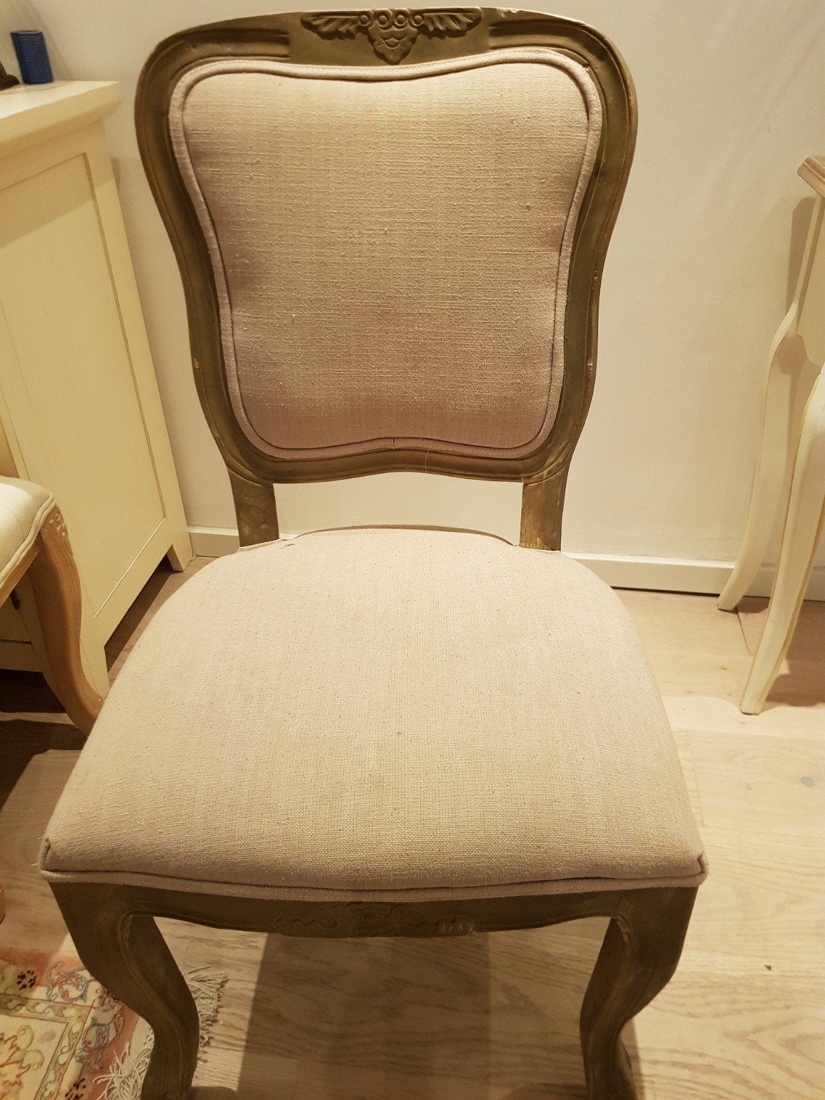 4 elegante Franse Louis XVI stijl stoelen, Ophalen, Gebruikt, Bruin