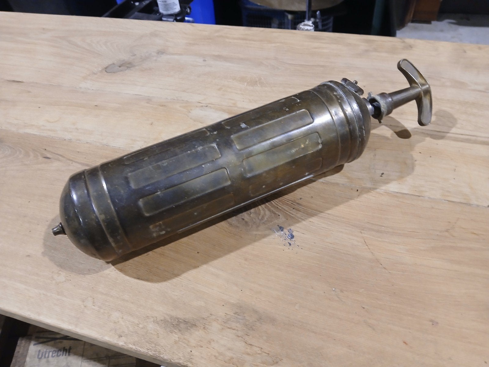 Antieke Foamite messing firegunbrandblusser handpomp Firegun, Gebruikt, Onbekend, Ophalen of Verzenden, Onbekend