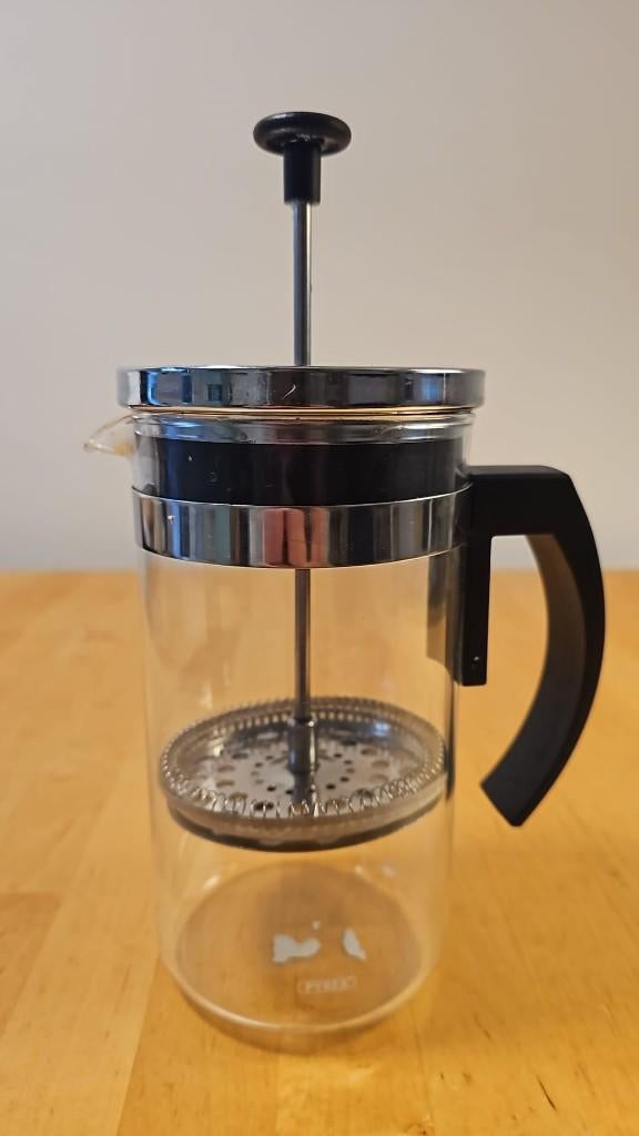 Glazen French Press Koffiekan (Pyrex) – 1L – Goede staat, Witgoed en Apparatuur, Ophalen, Overige modellen, Gemalen koffie, Zo goed als nieuw